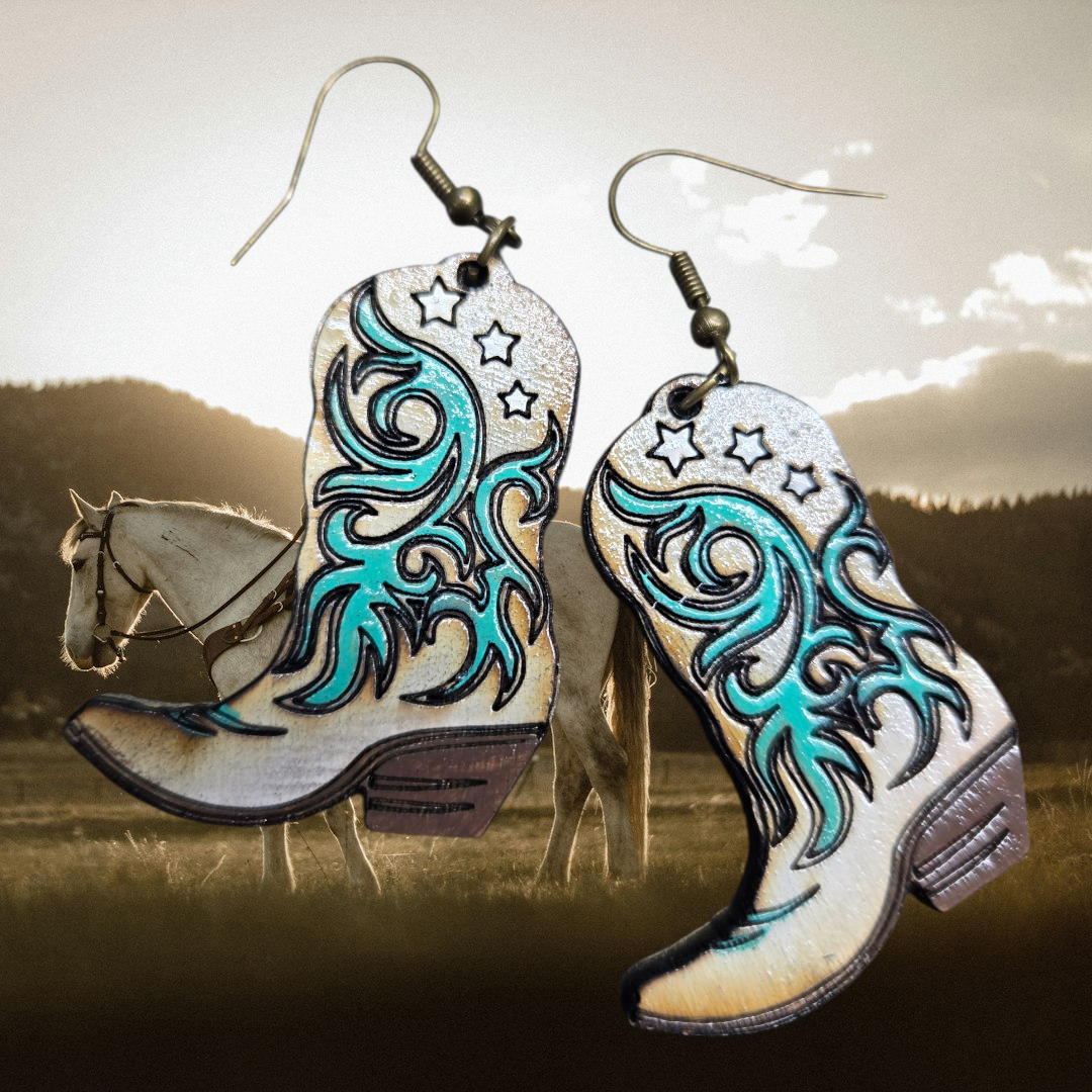 Teal Western Boots